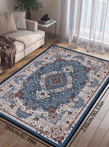 One Vintage  Style Carpet, Bohemian Traditional Rectangle Polyester Fiber Area Rug With Aged Look, Easy To Clean And Washable, Suitable For Living Room Corridor Bedroom Home Decor ,Room Decor - Multicolor - View 4