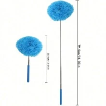 1pc Extendable Crevice Duster, Flexible Fan Cleaner, Reusable Multi-Function Duster Brush, Household Cleaning Tool, Extendable Crevice Cleaner, Duster, Feather Duster - Blue - View 3