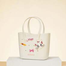 Miniso 迷你午餐袋 EVA 午餐手提袋 可爱  设计午餐袋 适合女孩 小号 粉色 紫色 米色 带手柄 可爱便当袋 适合辅导班 学校 工作 - Purple - - 查看 2