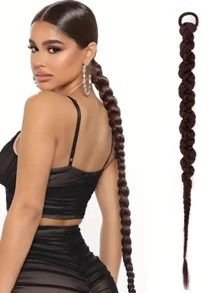 30 英寸编织直发和卷发马尾辫接发，配有柔软合成发带，适合日常使用
