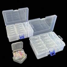 Plastikowe przezroczyste pudełka do przechowywania, organizer na akcesoria do zdobienia paznokci, 1 zestaw 14 pudełek, pudełka do przechowywania biżuterii, kolczyków, broszek, pojemnik do przechowywania akcesoriów sprzętowych, artykuły do przechowywania akcesoriów do zdobienia koralikami DIY, artykuły do tworzenia sztuki i rzemiosła