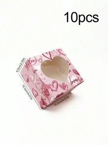 5pcs/10pcs Heart-Shaped Baking Boxes With Window, Suitable For Cakes, Cookies, Sweets, Chocolates, Strawberries, Pies, Doughnuts, Muffins, Cupcakes, Valentine's Day - Paper - View 16