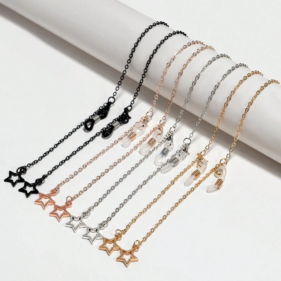 1pc Star-Shaped Metal Glasses Chain, Anti-Lost Mask Chain Necklace