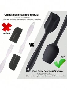 5 件套硅胶不粘烹饪用具套装，耐热厨房工具，配有符合人体工程学的手柄和灵活的头，易于清洁