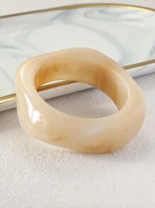 3 件不对称亚克力半透明手链，时尚百搭（手工制作，表面略有瑕疵） - 彩色 - 查看 3