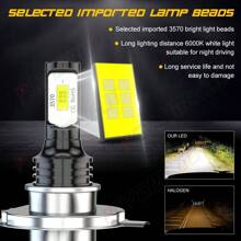 For Motorcycle H4 6500K LED Hi/Lo Beam Front Light Bulb Super Bright Headlight