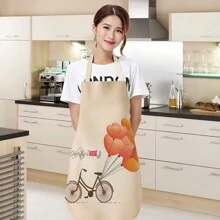 1 件涤纶针织面料，情侣防水烹饪围兜，情人节围裙，非常适合订婚、婚礼、新娘送礼会厨师礼物 - 彩色 - 查看 3