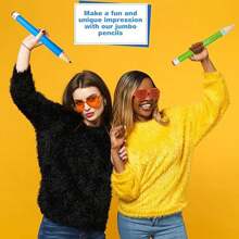 1/6 件木制巨型铅笔，可用作道具，趣味大铅笔，超大铅笔，13 英寸大铅笔，适合家庭、办公室和学校用品，返校 - 彩色 - 查看 5