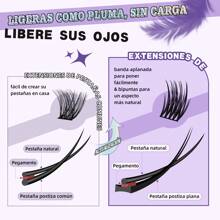 B&Qaugen Lash Clusters Kit Kit de extensión de pestañas naturales para principiantes Z01 144 PCS Wispy Eyelash Extension Kit 8-18 Mixed Cluster Eyelash Extensions Kit D Curl Diy Lash Extension Kit at Home(kit,Z01) - Negro - Ver 5