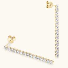 XUJIA 1 Pair 925 Silver 2.5mm(0.06CT*30pcs) Round Moissanite Earrings For Women, Long Tassel Fashion Earrings, Wedding Earrings For Brides Bridesmaid Jewelry Gifts Comes With 1pc 2.5mm Moissanite GRA Certificate
