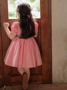 Girls' Summer Princess Dress, Fashionable Unique Sweet Lovely Peter Pan Collar Dress For Girls