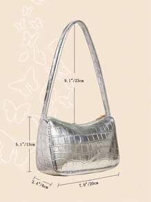 1 pieza Bolso Baguette bandolera de color brillante para niñas, bolso de axila, adecuado para uso diario, mejor opción de regalo