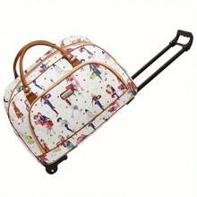 Spacious Women's Travel Suitcase With Wheels - Waterproof Oxford Fabric, Lightweight Trolley Bag In Light Yellow, Large Capacity, Rolling Luggage - 玫瑰金 - 查看 1