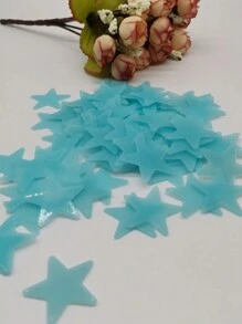 100 piezas de adhesivos fluorescentes con forma de estrella, pegatinas iluminadas decorativas para la habitación en la oscuridad