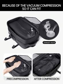 男士真空背包旅行 - 60L 可扩展旅行背包，真空压缩袋，防水，防盗，适合笔记本电脑，带密码锁，旅行，商务，大学，露营，男朋友父亲礼物旅行包手提箱过夜包健身包行李袋周末包行李袋随身包大学包行李袋周末包医院包假日防水包冬季学校包学校配件学校用品
