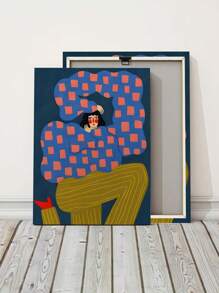 1 幅抽象人物帆布海报 - 无框装饰艺术墙饰 - 非常适合家庭客厅、卧室和餐厅