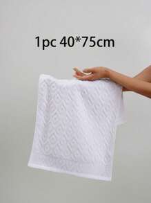 QIBHI 3/2/1件装 100%纯棉提花纯色轻薄面料，可选1条洗脸巾或1条浴巾，柔软吸水棉质毛圈布，多种尺寸可选 - 白色 - 查看 13