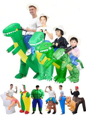 Inflatable Dinosaur Costume, Green, Cute & Majestic, Perfect For Festivals, Parties, Performances, Parent-Child Outfits,Christmas