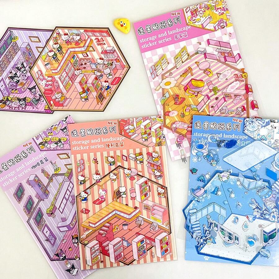 AUTOCOLLANTS ARTISTIQUES À Faire Soi-même Avec De Beaux Motifs Pour Albums Et EUR 5,52 - FR