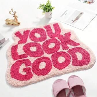 Tapete de baño lindo y divertido "Te ves bien" - Alfombra con respaldo de goma antideslizante y absorbente para la decoración del baño de niñas | Regalo perfecto para el Día de San Valentín, cumpleaños, graduación, decoración del hogar, dormitorio, cocina, sala de estar, oficina, casa, sala de estar, baño, decoración estética de la escuela, sorpresa escolar, decoración del dormitorio