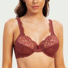 MELENECA MELENECA Women's Full Coverage No Padding Plus Size Lace Underwire Bra