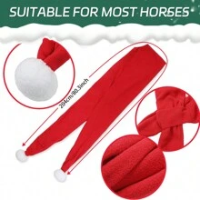 Christmas Warm Wool Horse Scarf, Red Santa Claus Horse Riding Supplies, Holiday Christmas Parade, New Year Decoration