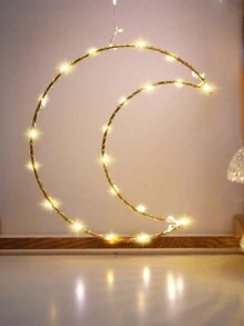 1 pièce Lampe suspendue décorative de lune, simple lustre en fer pour décoration intérieure, convient pour l'éclairage décoratif à la maison lors de festivals comme le Ramadan, les vacances, les scénographies, les maisons, les jardins, le camping, les rassemblements, les mariages et les décorations romantiques dans les cours