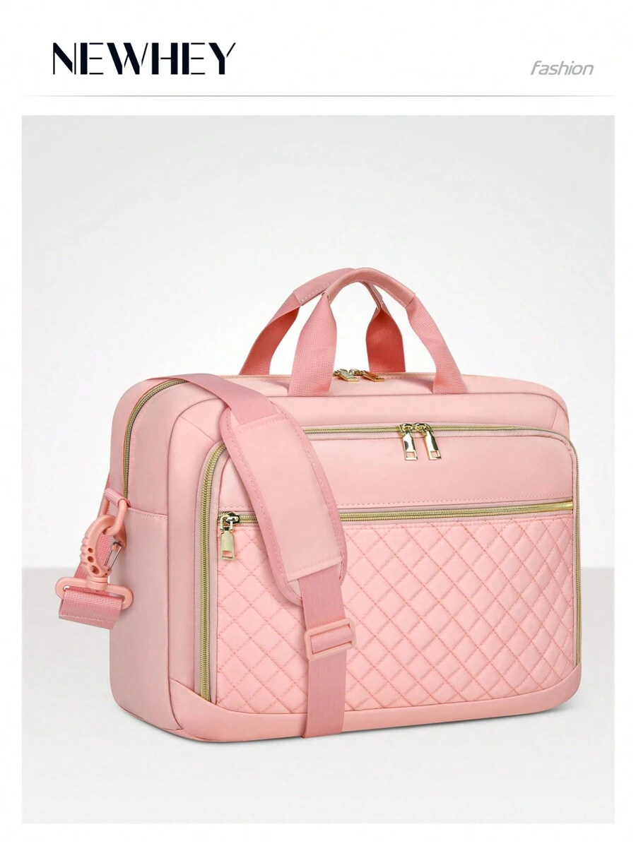 笔记本电脑包 17.3 英寸笔记本电脑公文包 男女防水单肩斜挎包 大号电脑包 适合商务办公工作学院 - 粉色 - 查看 1