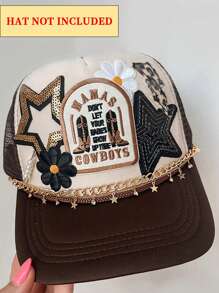 1pc Fashionable Star Pendant Hat Chain - Geometric Pentagram Design, Versatile Baseball Cap Accessory, Suitable For Party And Everyday Styles