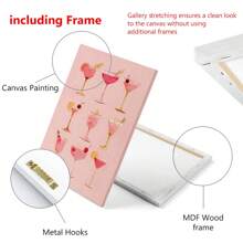 1 件，帆布挂画，带框装饰画，粉色酒吧推车可打印壁画，鸡尾酒海报，厨房墙壁装饰，少女大号印刷品，派对装饰可打印，复古时尚，酒吧艺术，墙壁装饰 - 彩色 - 查看 6