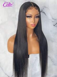 Celie Hair Wear&Go 无胶直发雷米真人假发 预剪 6x5 透明蕾丝闭合假发 180% 密度预拔漂白结发假发 - SNatural - 查看 4