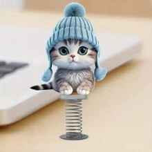 1pc Black And White Acrylic Cat Figurine Desktop Decor, Suitable For Desktop Spring Ornaments, An Ideal Gift For Parents And Friends Back To School