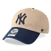 Two-Tone Baseball Cap: 47 New York Yankee S Dad Hat Adjustable & Lightweight Moisture-Wicking Fabric For Gym/Running - Kaki/Đen - Xem 3