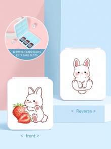Bolsa de almacenamiento/Estuche protector 2 en 1 con diseño de conejo y fresa, compatible con Switch 2/Switch OLED/Switch NS, con soporte incorporado, almacena hasta 10 tarjetas de juego, portátil, anti-caída y anti-presión - Multicolor - Ver 16