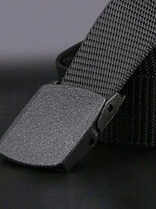 1 pieza Cinturón táctico deportivo para exteriores, cinturón de lona de alta calidad para hombres y mujeres, de secado rápido con hebilla de plástico, para escuela o verano