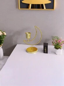 1个金属新月形烛台，适合开斋节烛台，可放置于客厅、书房、卧室和餐桌上，家居装饰，斋月装饰（黑色、金色） - 彩色 - 查看 13