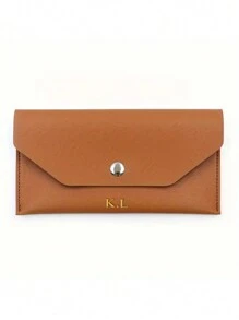 [Aangepast] Gepersonaliseerde PU Kunstleren Geld Envelop Portemonnee, Herbruikbare Geld Envelop Portemonnee Voor Geldverdeling, Minimalistische Effen Kleur Lange Portemonnee, Modieuze Casual Portemonnee, PU Kunstleren Multifunctionele Kaarthouder, Kaarthoes Envelop Kaarthouder, Geschikt Voor Zowel Mannen Als Vrouwen