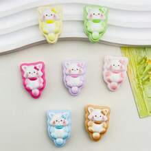Set de 7 imanes de nevera con diseño de galletas rellenas de gatitos aleatorios, pegatinas decorativas para la cocina