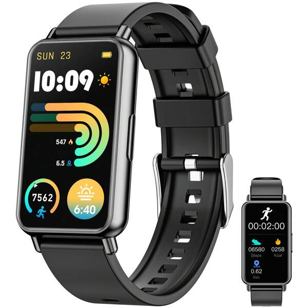Smartwatch para mujeres y hombres, reloj inteligente de 1.45 pulgadas para mujeres con monitor de sueño, podómetro, papel tapiz personalizado, rastreador de ejercicios con talla grande de 100 modos deportivos, reloj para hombres compatible con Android e iOS, batería de 170mAh