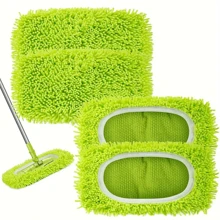 1/4pcs Microfiber Mop Pads For Sweeper, Reusable & Washable, Super Absorbent Knit Fabric, Multi-Surface Cleaning Cloths For Living Room, Bedroom, Bathroom, Kitchen - Dry & Wet Use Refill Pads