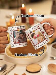 1 szt. 11 uncji spersonalizowany kubek walentynkowy ze zdjęciem, kocham cię, romantyczny kubek dla pary, spersonalizowany kubek do napojów, spersonalizowany kubek do kawy dla pary, kreatywny prezent rodzinny, specjalny prezent miłosny dla pary na walentynki