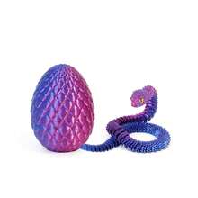 1pc 3D Printed Viper Snake Egg With Movable Joints, Can Take Out The Snake Egg, Plastic Material Artistic Craft, Suitable For Car, Home, Office And Party Decoration - Multicolor - View 10