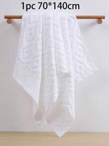 QIBHI 3/2/1件装 100%纯棉提花纯色轻薄面料，可选1条洗脸巾或1条浴巾，柔软吸水棉质毛圈布，多种尺寸可选 - 白色 - 查看 12