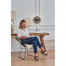 Lume Remote Control Fan LED Backlight Timer Ultra Quiet 3D Oscillating Air Circulator Converts Pedestal Desk Fan 3 Modes 12 Speeds 1.5m Cable - StoneWhite1 - View 7