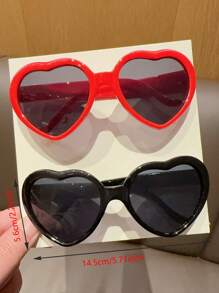 2副新款女童爱心时尚眼镜，防晒眼镜，适合派对、生日、情人节等场合的礼物，仅展示卡片，不含运费。 - 彩色 - 查看 4
