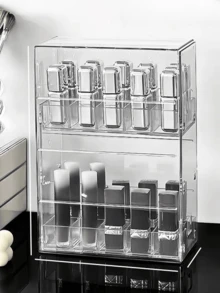 1pc High-End Makeup Brush Holder, Lipstick Rack, Vertical Storage Box For Dressing Table, Requires Installation For Space Saving - Multicolor - View 10