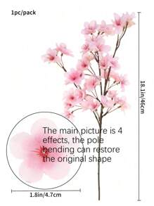 1 件栩栩如生的人造粉色和白色樱花花，婚礼派对家居装饰 - 彩色 - 查看 3