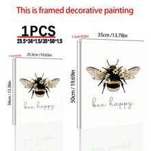 1 Peça Poster De Lona Com Slogan Motivacional, Impressão De Ilustração De Inseto De Abelha Floral, Pintura De Arte, Imagem De Parede Inspiradora Minimalista Moderna Nórdica Para Decoração De Casa Sala Quarto Escritório, Sem Moldura - Multicolorido - Visão 6