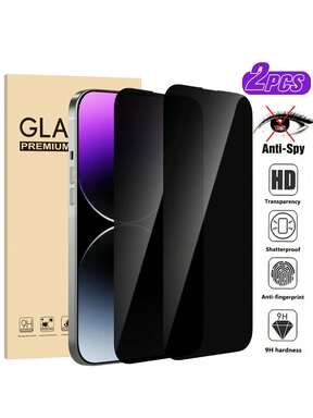 Kompatibel mit iPhone 17 16 Pro Max 16 Pro 16e 16 16 Plus 15 Pro Max 15 15 Pro 15 Plus 14 Pro Max 14 14 Plus 14 Pro 13 Pro Max 13 13 Pro 12 Pro Max 12 12 Pro 11 11 Pro Max 11 Pro XS XS MAX Bildschirmschutz, Anti-Späh Datenschutz Ultra-Klar gehärtetes Glas 9H Härte, Magic Box Installation, Augenschutz Blendschutz, geeignet für Handyhüllen, 6,9 Zoll, 2 Packungen