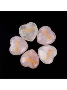 1 件水晶心形 30 毫米雕刻爱情文字婚礼装饰，情人节礼物，天然宝石